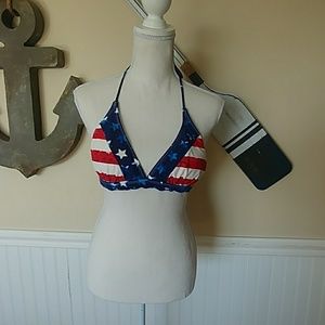 American Flag Padded Bikini Top